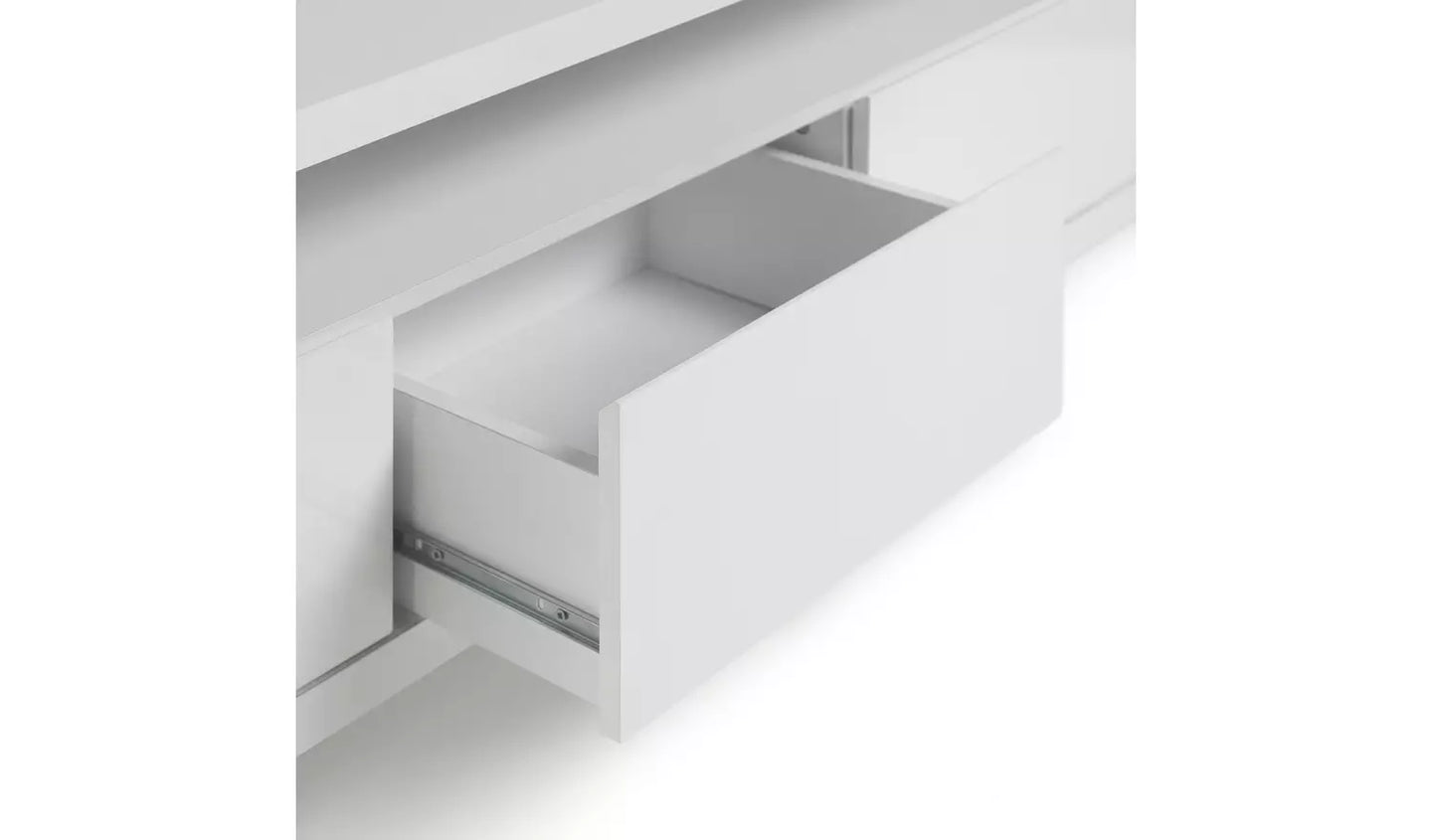 Sleigh 2 Door 1 Drawer TV Unit - White Gloss